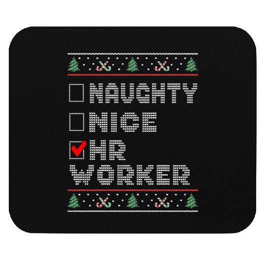 Naughty Nice HR Worker, Matching Christmas Group Mouse Pads