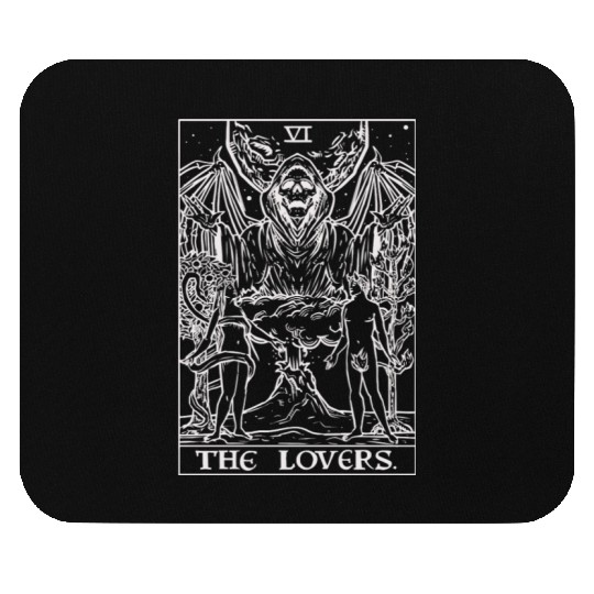 The Lovers Tarot Card Halloween Grim Reaper Gothic Mouse Pads