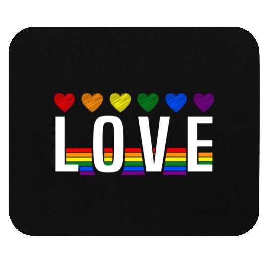 Love Rainbow Heart Pride LGBT Mouse Pads