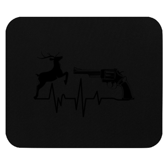 Heartbeat Deer Weapon Gun Hunting Gift for Hunter Mouse Pads