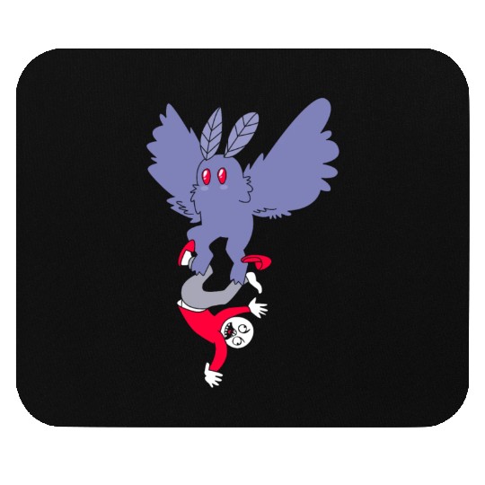 Mothman Abducting Human Goth Cryptid Funny Mothman Mouse Pads