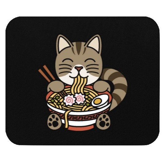 Exotic Shorthair Cat Ramen Noodles Mouse Pads