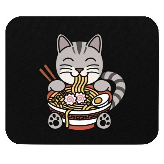American Shorthair Cat Ramen Noodles Mouse Pads