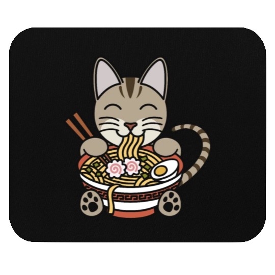 Devon Rex Cat Ramen Noodles Mouse Pads