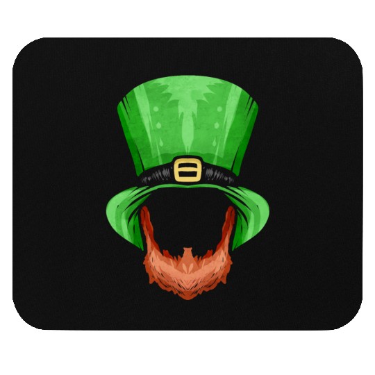 Red Beard and Green Hat For St. Patricks Day Mouse Pads