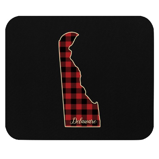 Delaware Buffalo Plaid Silhouette Home State Pride Mouse Pads