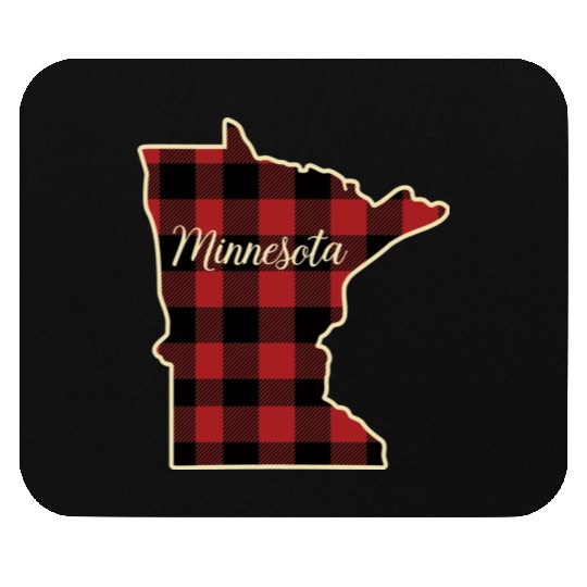 Minnesota Buffalo Plaid Silhouette Home State Mouse Pads