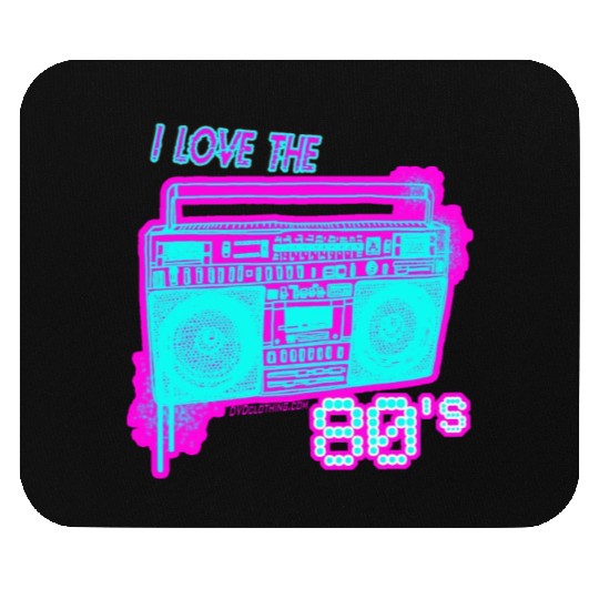 I Love the 80s Neon Spray paint Boombox spray can Mouse Pads