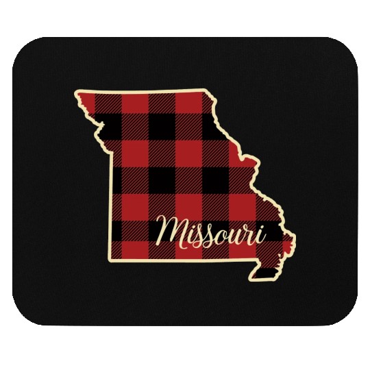 Missouri Buffalo Plaid Silhouette Home State Pride Mouse Pads