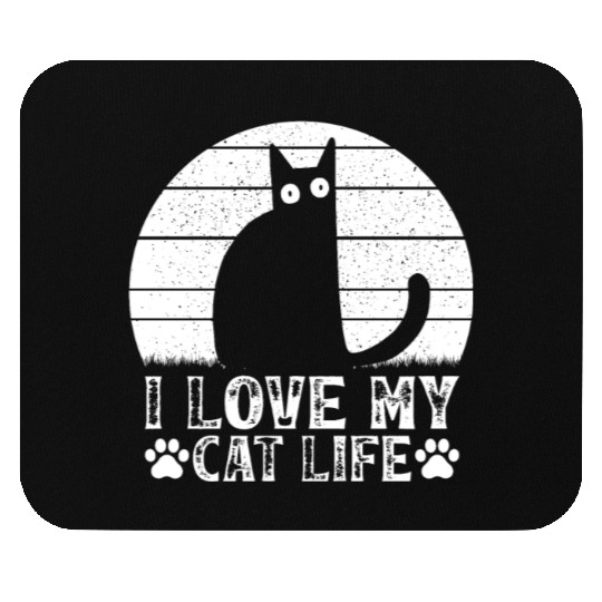 Cat Owner Cat Lover I Love My Cat Life Funny Cat M Mouse Pads