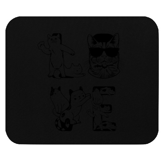 Cat LOVE Cats I Cute Cat Lover Mouse Pads
