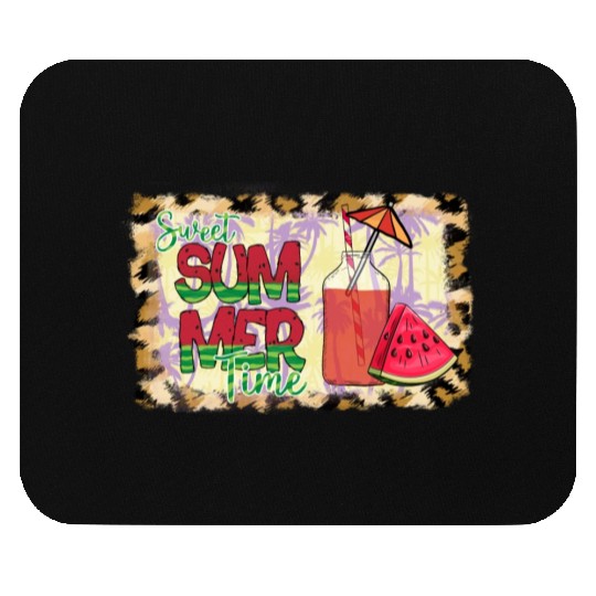 A220425 12 Sweet Summer Time Watermelon Leopard Mouse Pads