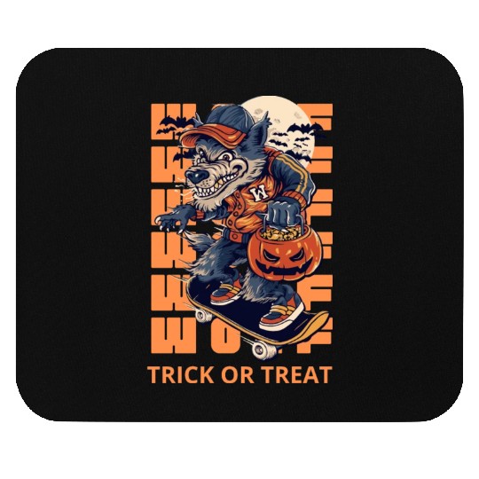 Trick Or Treat Werewolf Halloween Design Mouse Pads