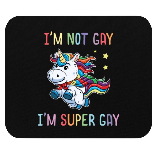 LGBT Funny Rainbow Unicorn Super Gay Lesbian Pride Mouse Pads