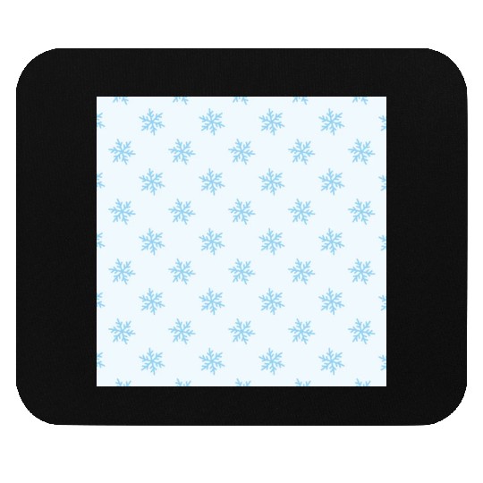 Blue Snowflakes Pattern Mouse Pads