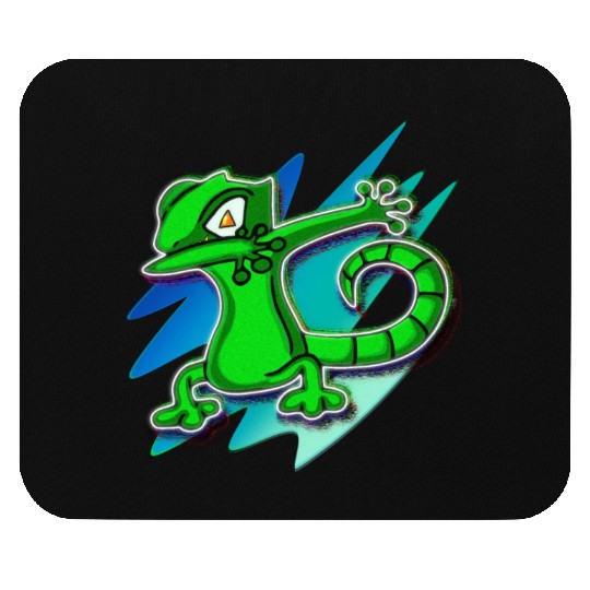 Dabbing Gecko - Jack O Lantern Eyes Mouse Pads