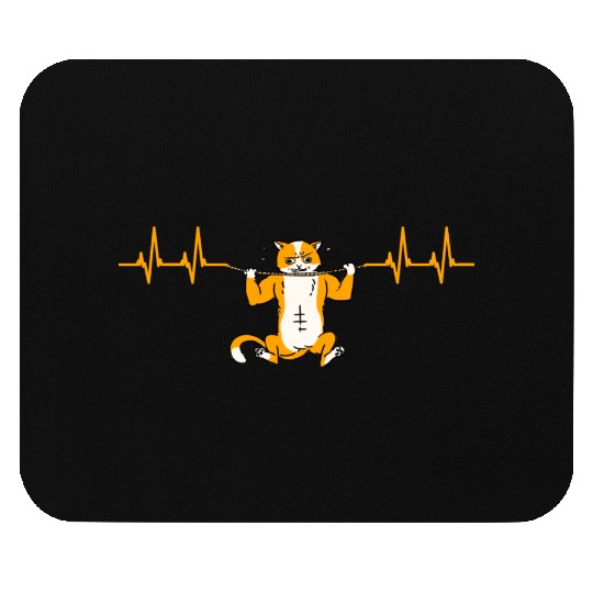 Cute Cat. Heartbeat Mouse Pads