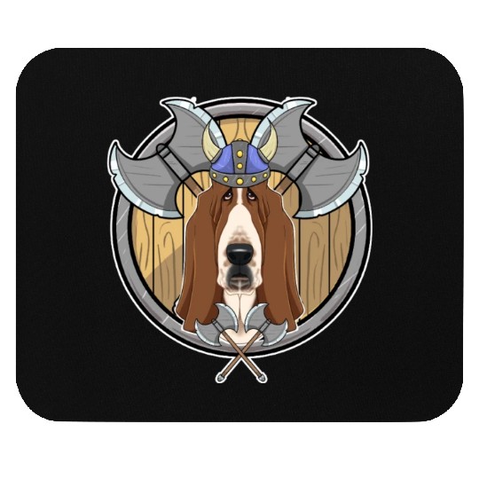 Basset Hound I Valhalla I Viking Mouse Pads