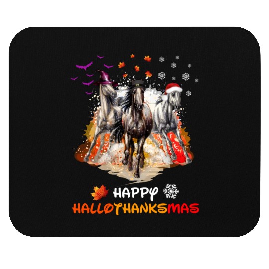 Horses Happy HalloThanksmas Mouse Pads