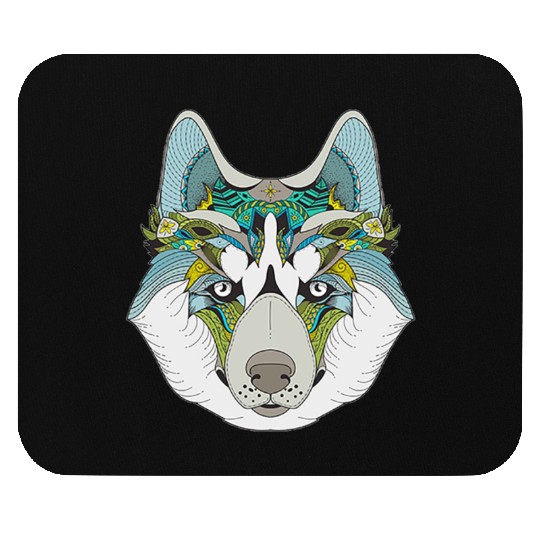 the wolf Mouse Pads