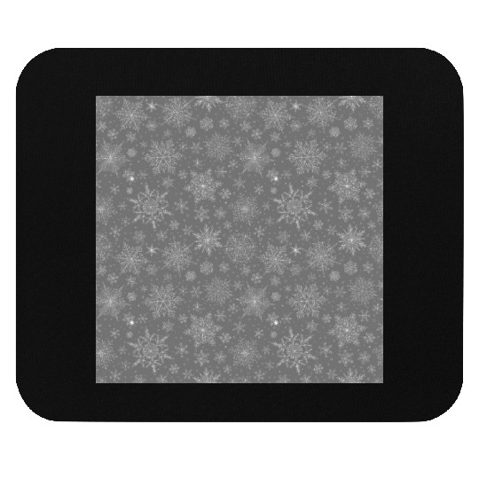 Grey Snowflakes Pattern Mouse Pads