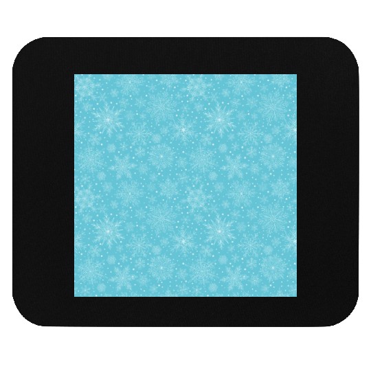 Blue Snowflakes Pattern Mouse Pads