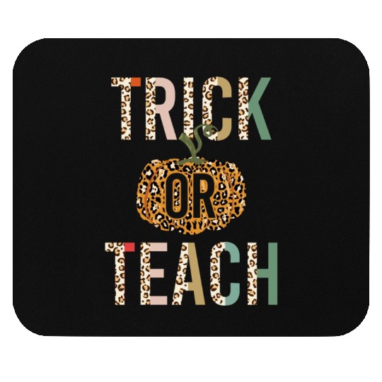 Trick Or Teach Leopard Print Halloween Mouse Pads