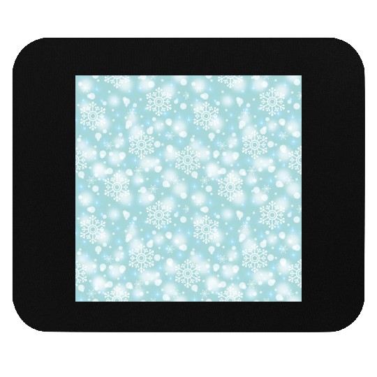 Teal Snowflakes Pattern Mouse Pads