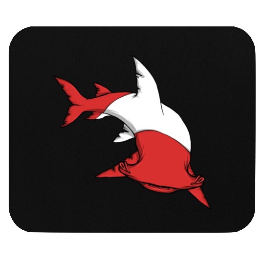Scuba Diver Red White Flag Hammerhead Scuba Diving Mouse Pads