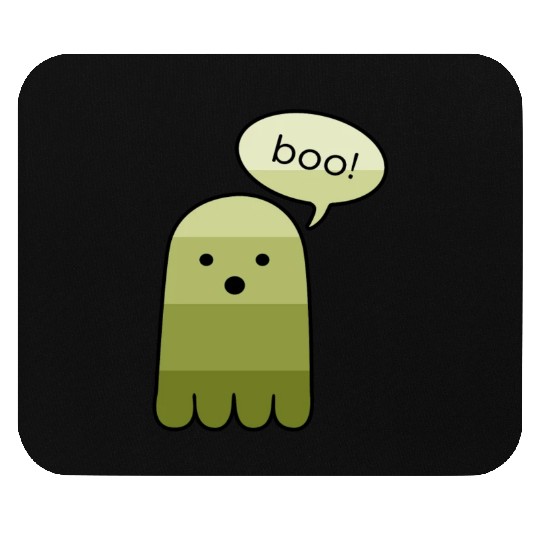 Olive Green Boo Ghost Halloween Mouse Pads
