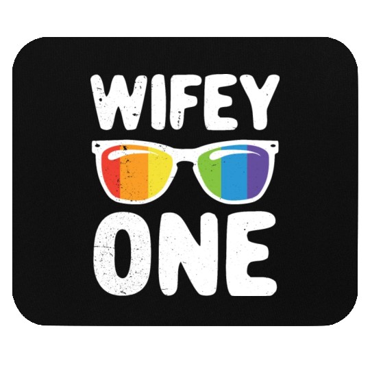 Wife One Funny Lgbt Lesbian Couple LGBT Pride Gay Mouse Pads