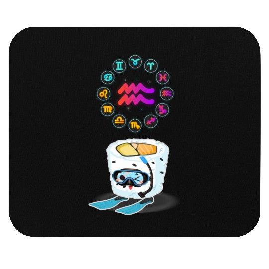Japanese Sushi Funny Aquarius Zodiac Sushi Lover Mouse Pads