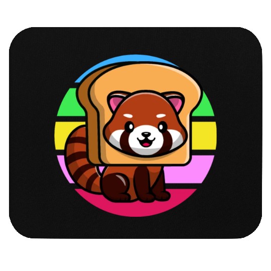 Red Panda In Toast Mouse Pads