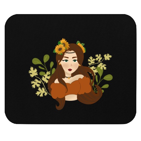 Sun flower girl Mouse Pads