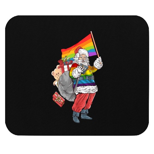 LGBTQ Santa Claus Christmas Rainbow Mouse Pads