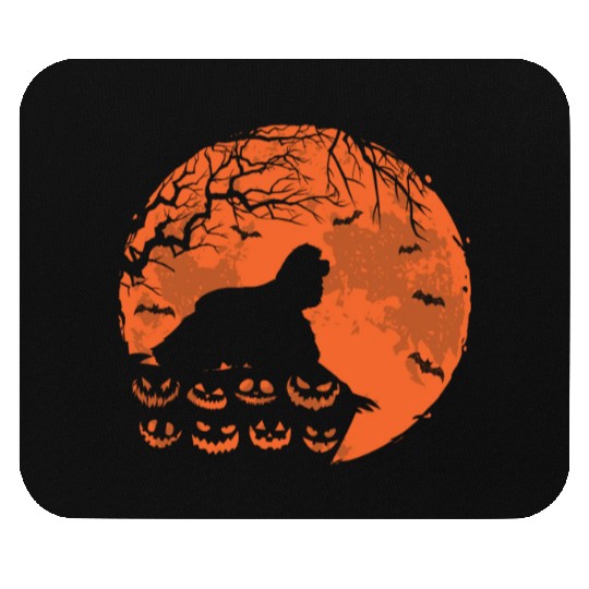 American Cocker Spaniel And Moon Halloween Mouse Pads