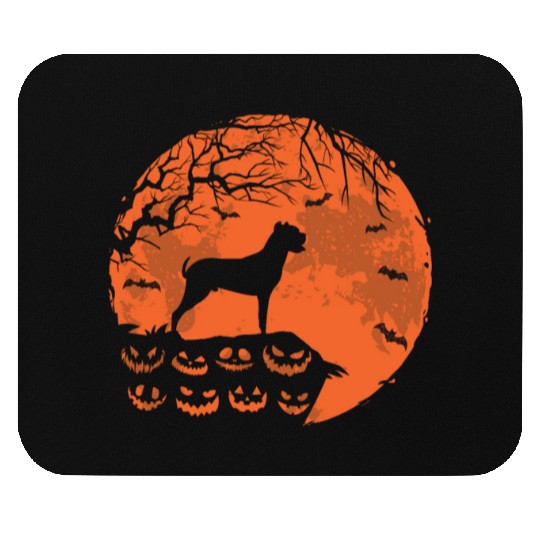 Dogo Argentino And Moon Halloween Funny Dog Lover Mouse Pads