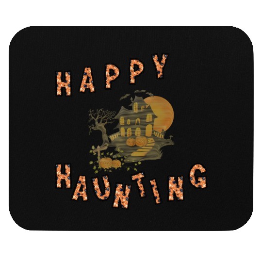 Happy haunting party pumpkins dead house bat Mouse Pads