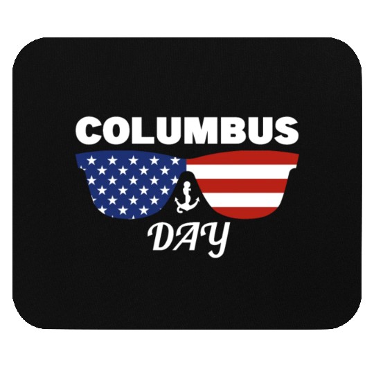 Columbus Day Glasses America Mouse Pads