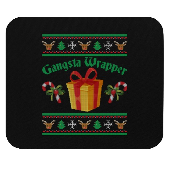 Gangsta Wrapper Christmas Candy Canes Mouse Pads