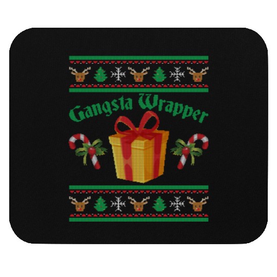 Gangsta Wrapper Christmas Candy Canes Mouse Pads