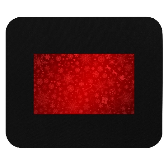 Abstract Red Christmas Winter Pattern Mouse Pads