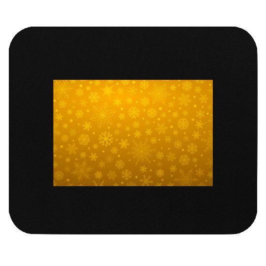 Abstract Yellow Snowflakes Pattern Mouse Pads