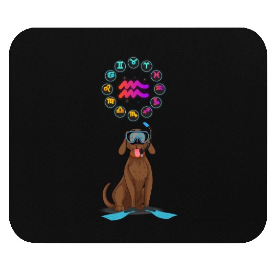 Funny Dog Lover Horoscope Aquarius Zodiac Sign Pun Mouse Pads