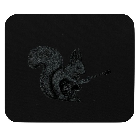 Squirrel Playing Guitar Mouse Pads