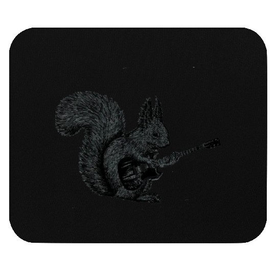 Squirrel Playing Guitar Mouse Pads
