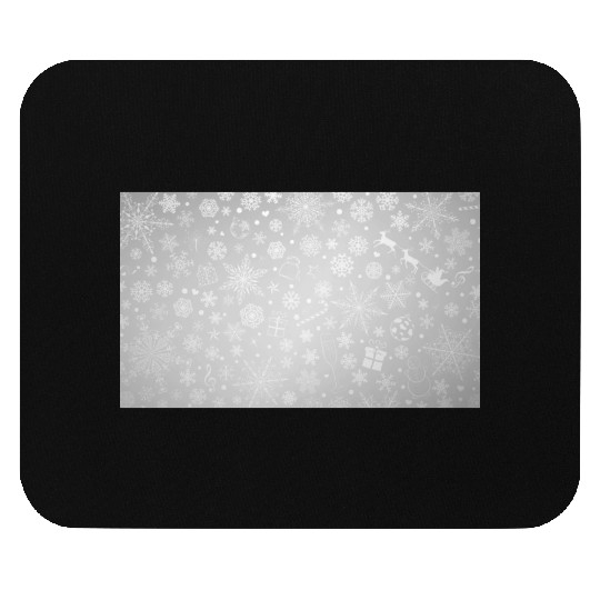 Abstract Grey Snowflakes Pattern Mouse Pads