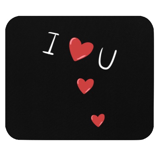 i love you heart red Mouse Pads