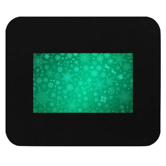 Abstract Green Christmas Winter Pattern Mouse Pads