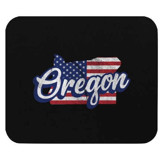 US Flag Oregon Map Design for proud Oregonians Mouse Pads